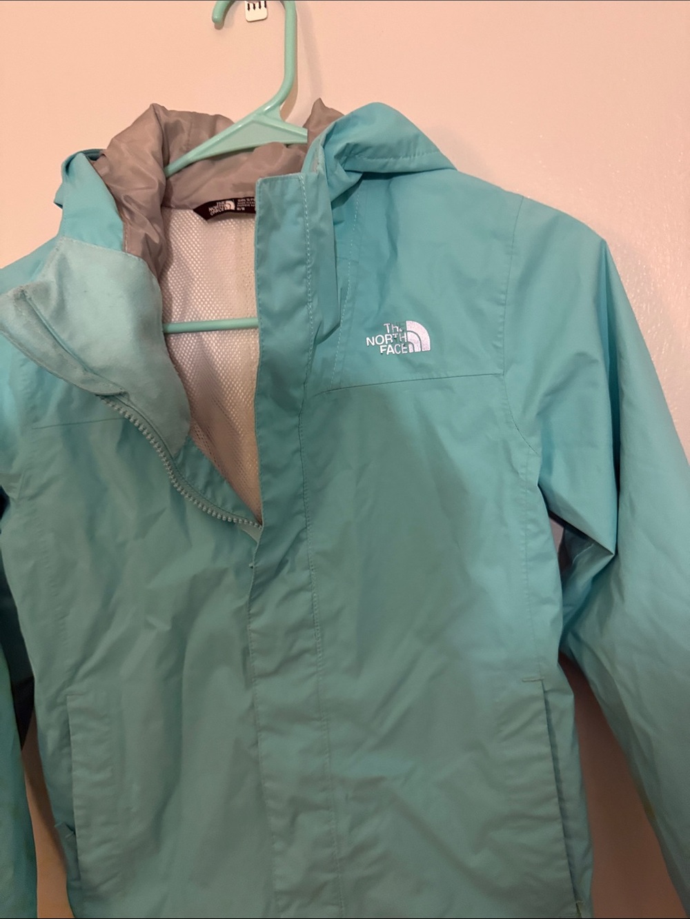 The North Face kids jacket, waterproof size 1012 mint green